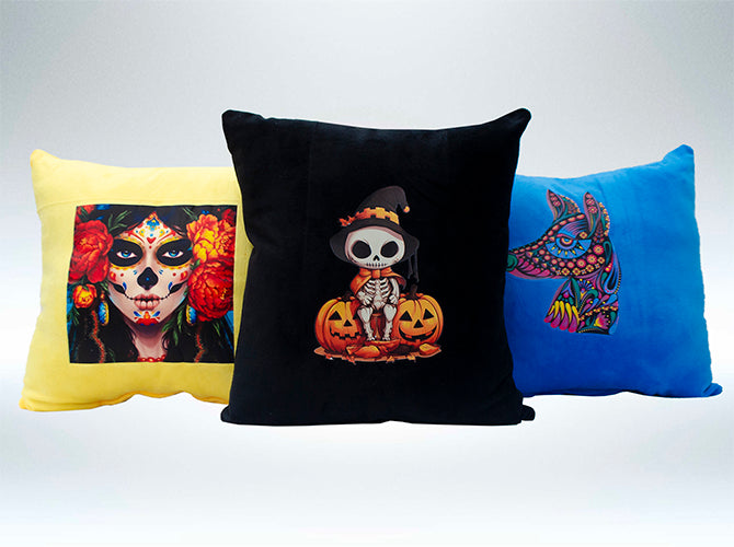 Cojín Decorativo Halloween Bruja Calavera