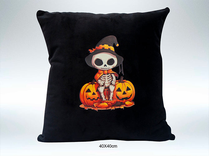 Cojín Decorativo Halloween Bruja Calavera