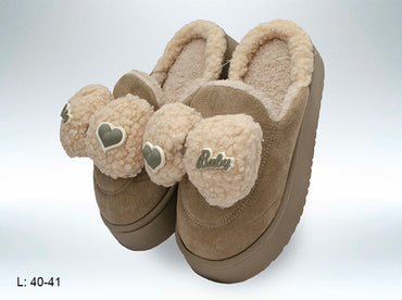 Pantufla Fantasía Moño Beige