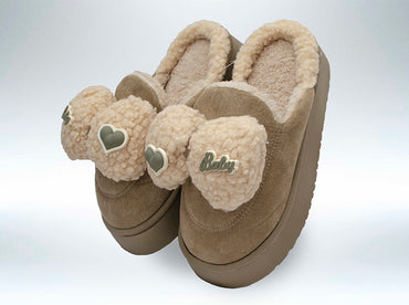 Pantufla Fantasía Moño Beige