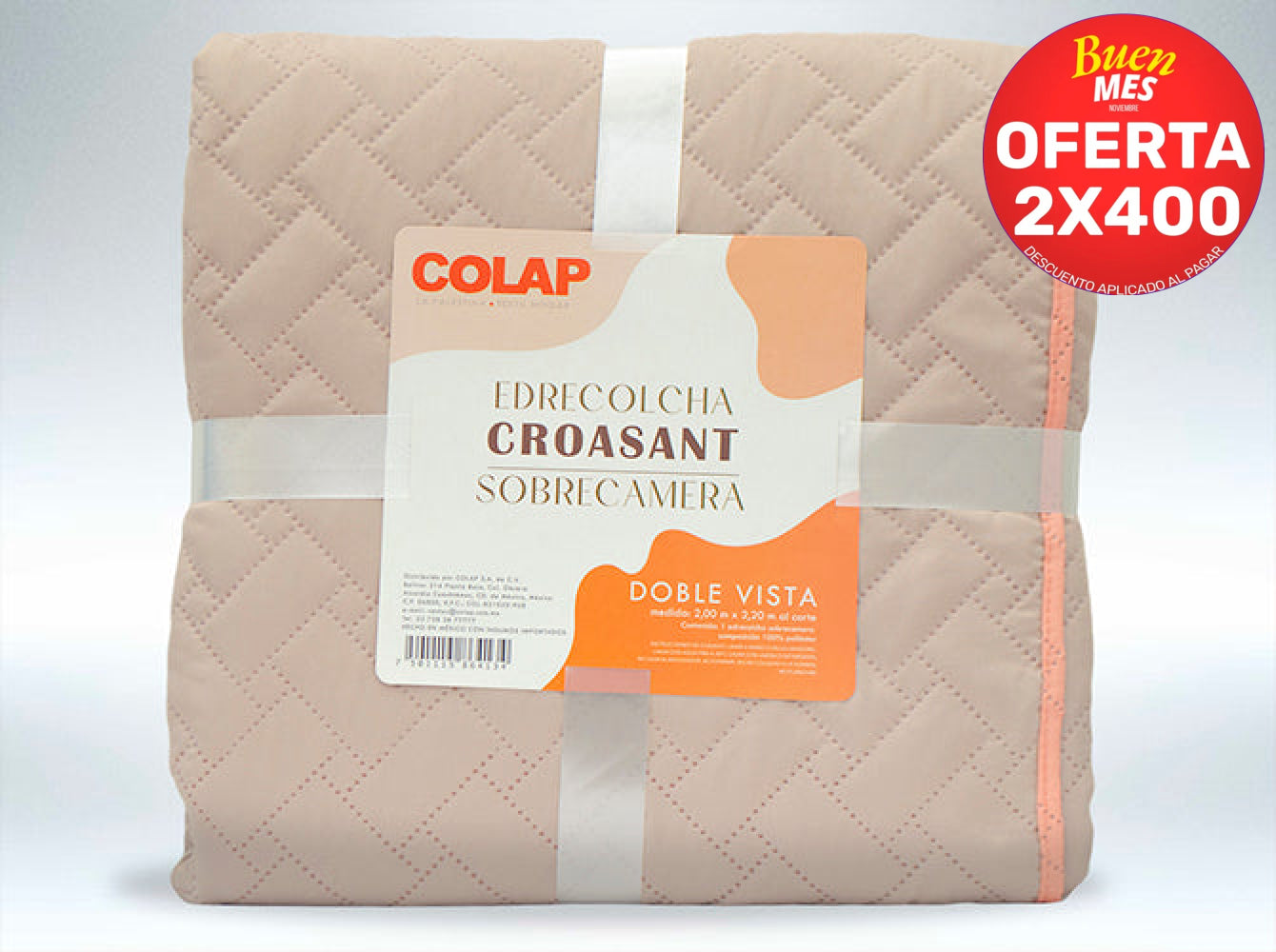 Edrecolcha Croasant Sobrecamero Beige Colchas